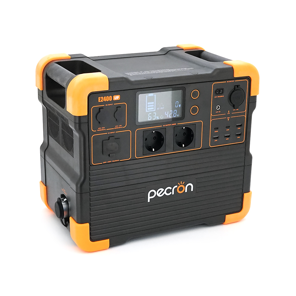 Power station Pecron E2400LFP APP Control, 2048/2400Wh LiFePO4, MPPT 800W max, DC12V-5A, XT60-12V-30A, 3хAC 220, 4xUSB-18W, 2хUSB-C(100W), Fast charge 90min, 376×236×330mm, 20.5kg
