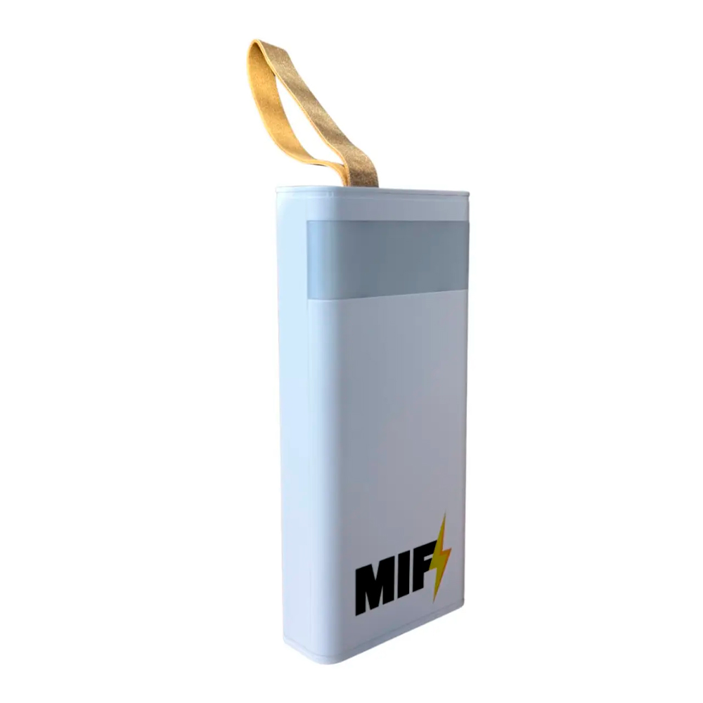 Power Bank MIF 20000mAh, in: Micro-USB / USB Type-C (5V, 2A), out: 2хUSB Type-A, (5V, 2A), LED дисплей. 148х68х27 mm, White