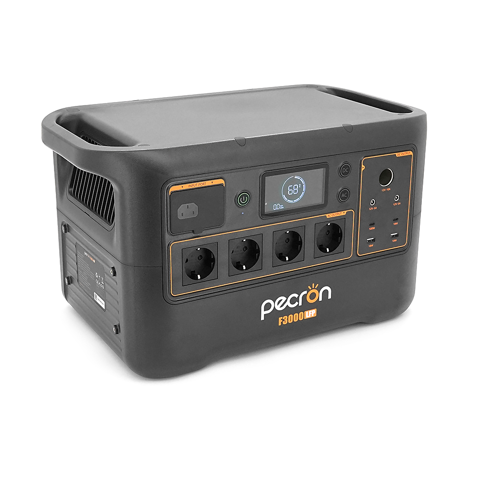 Power station Pecron F3000LFP APP Control, 3072 / 3600Wh LiFePO4, MPPT 400W max, DC12V-5A, XT60-12V-30A, 4хAC 220, 2xUSB-18W, 2хUSB-C(100W), Fast charge 120min, 489х295х282mm, 28.7kg