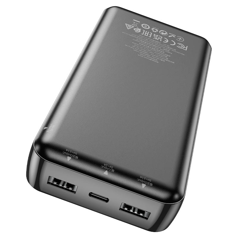 Power Bank HOCO J100A 20000mAh, USB+Type-C, 2A, Black, 0.470kg, Box — Фото 4
