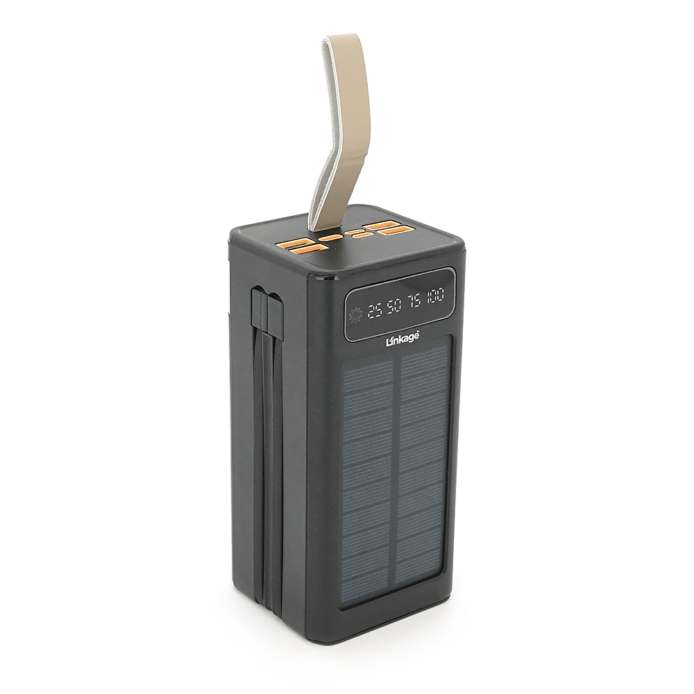 Power bank Linkage LKP-47 50000mAh, Solar, 22.5W, Кабелю Туре-С+Lighting, 1,060 kg, Black, Blister — Фото 3