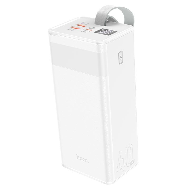 Power Bank HOCO J86 40000mAh, 2USB+Type-C+micro, PD20W, ліхтарик, White, 0.790kg