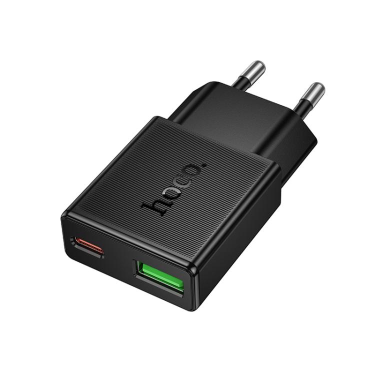 СЗУ HOCO N73 110-240V, PD20W+Q3.0, USB+Type-C, Black, Box