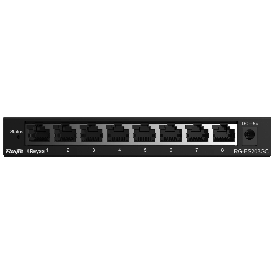 8-портовий керований комутатор Ruijie RG-ES208GC, 8x10 / 100 / 1000BASE-T, 160x75x24 мм