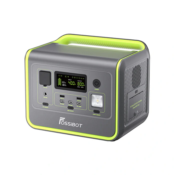Портативна зарядна станція FOSSiBOT F800, 800W / 512Wh LiFePO₄, MPPT 200W max XT60-12V / 10А, DC6530-12V-10A, CarPort-12V-10A, AC230V, 2xUSB-A-18 1.5 h, 276 * 209 * 230мм, 6.5 кг