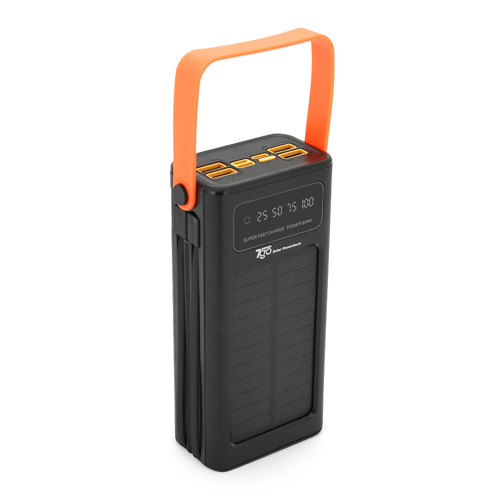 Powerbank 7GO GPW-03 30000mAh+Solar, Li-pol, Вхід:Type-C, Виходи: 4xUSB Type-C, 2xUSB Type-A, Type-C / Lightning, Box