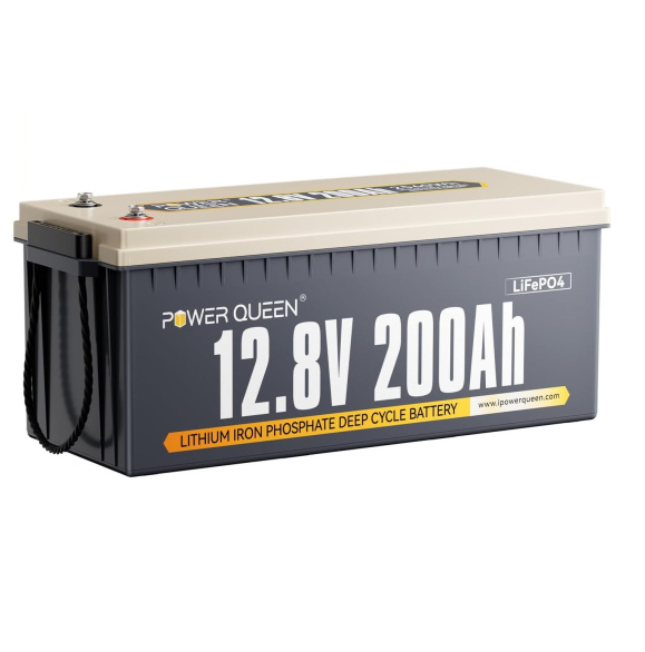 Акумуляторна батарея LiFePO4 Power Queen 12.8 V 200Ah , 2840Wh, BMS 150A, BASIC, ≥4000 циклів, 532*207*215mm, 19.9kg
