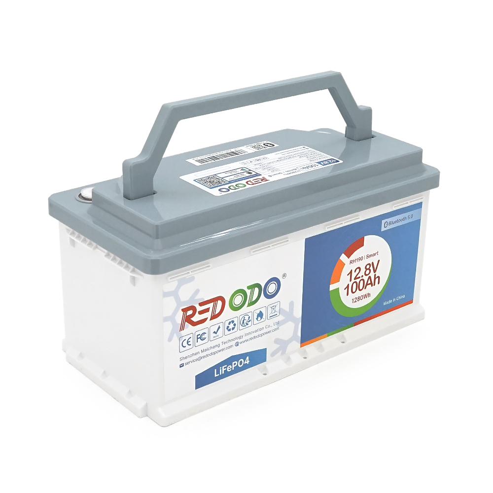 Акумулятор LiFePO4 Redodo 12.8V 100Ah, 1280Wh, BMS 100A, RH190 Bluetooth 4-АС150, ≥4000 циклів, 358*177*188мм, 9.9kg