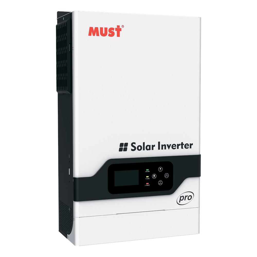 Інвертор гібридний MUST PV18-6048PRO II. 6000W. 48V. Струм заряду 100-120A. MPPT (100А, 120-430VDC). 309x505x147mm. 12.5 кг.