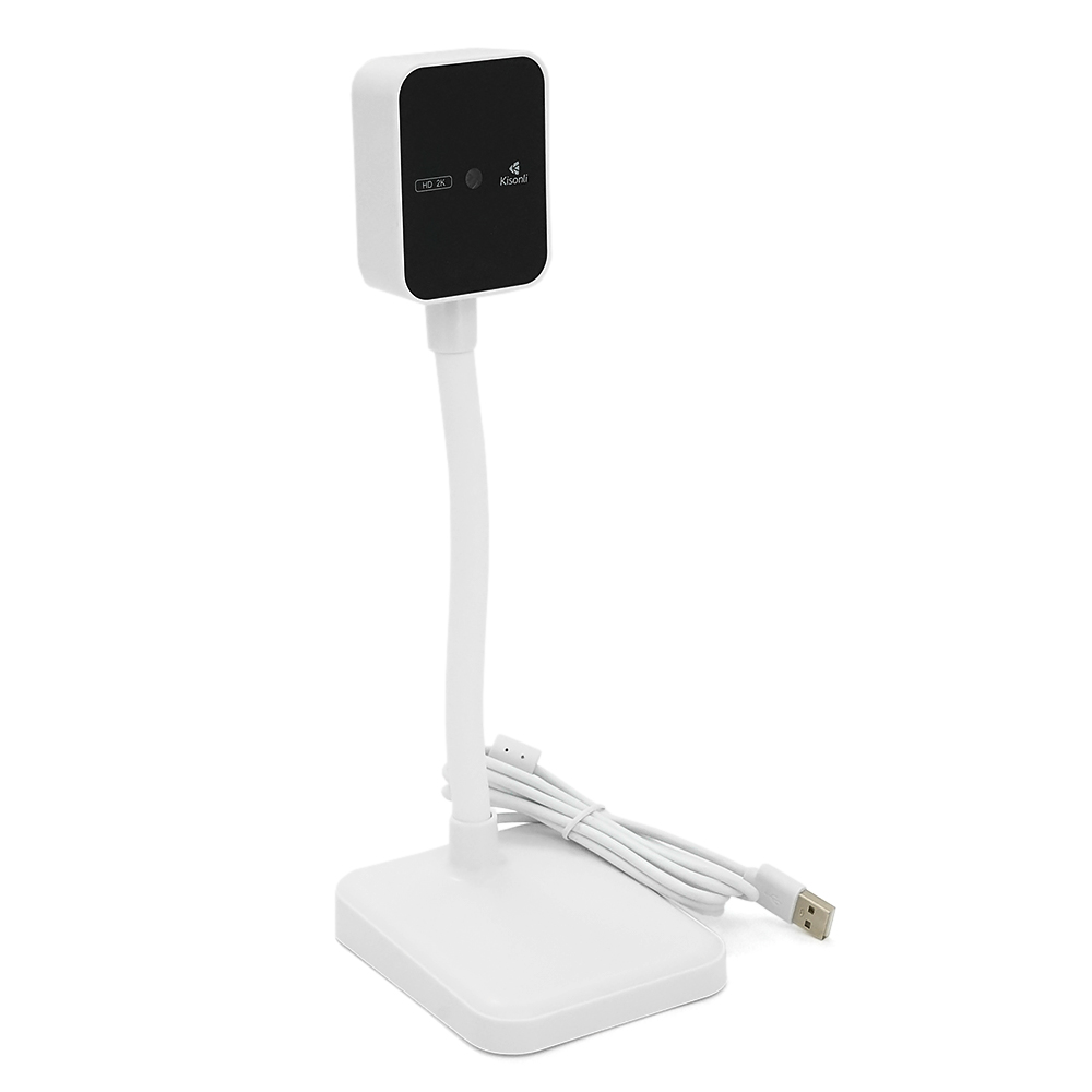 Вебкамера із мікрофоном Kisonli D1, 2K 30fps, пласт. корпус, White, BOX