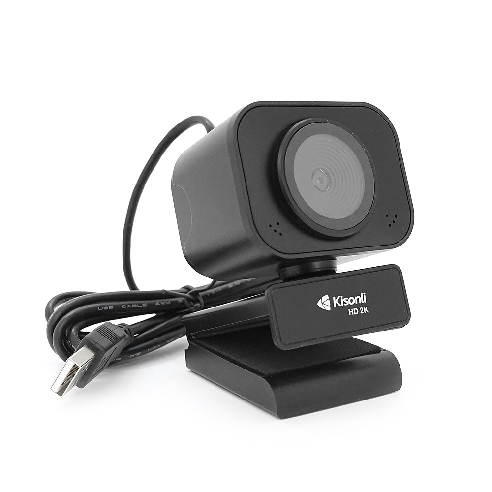 Вебкамера із мікрофоном Kisonli D4, 2K 30fps, пласт. корпус, Black, BOX