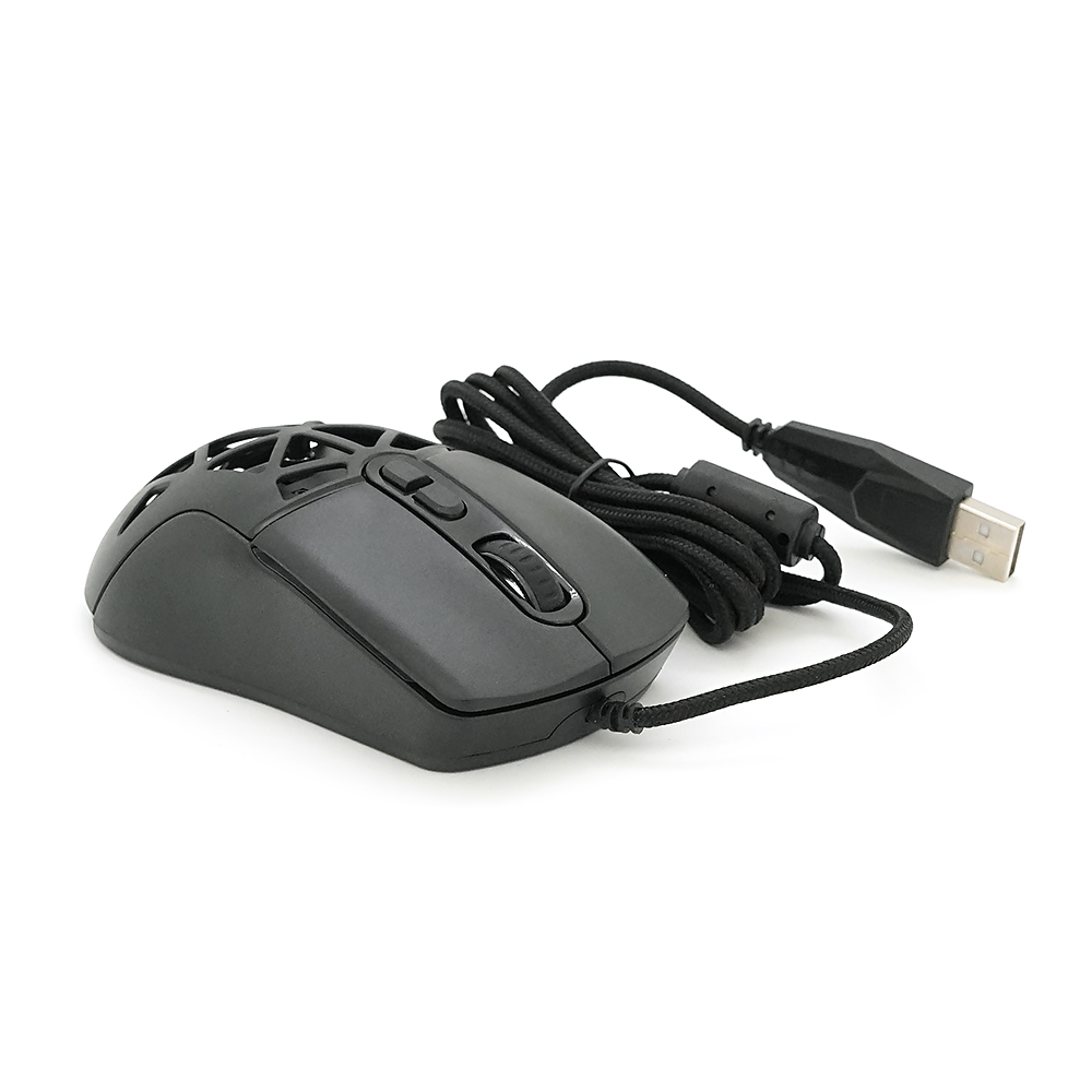 Миша провідна JEDEL GM1390, 7 кнопок, 1000/2400/3200/4800/6400/7200DPI, кабель 1,5 м. RGB підсвічування. Змінна панель. Black. Box