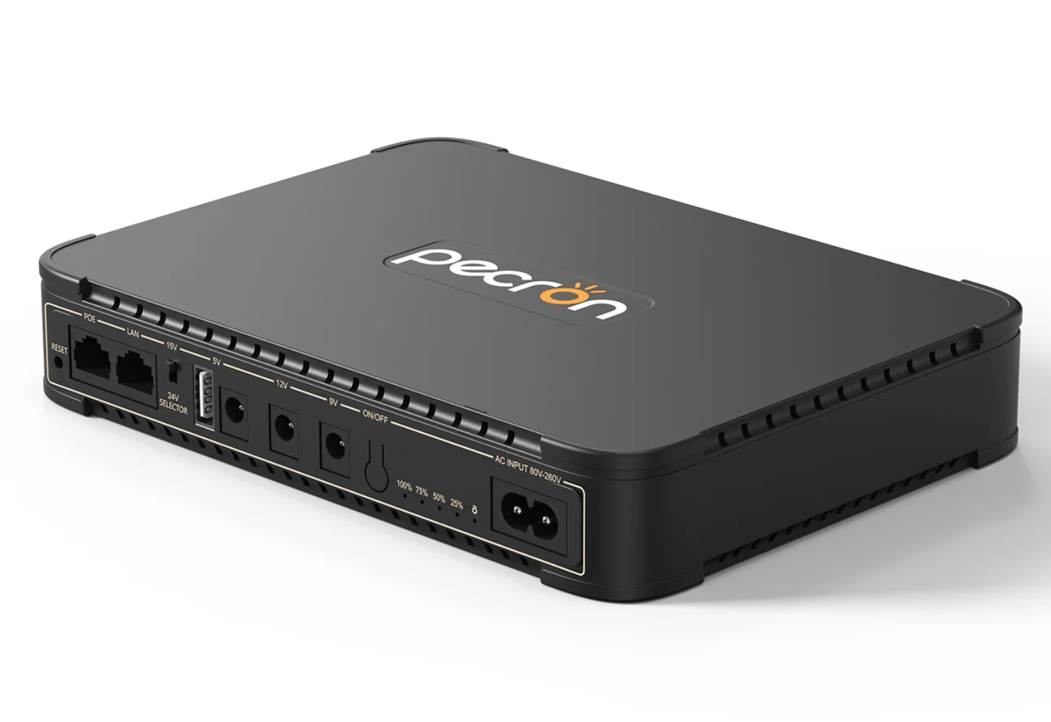 ИБП для роутера Pecron D39, 36W 38.48Wh, Output: USB 5V 2.6A Max, 9V 2A Max / 12V 2A Max / 5V2.6AMax / 15V or 24V POE, 199.6*144.6*34.6mm, 500g, Black, BOX