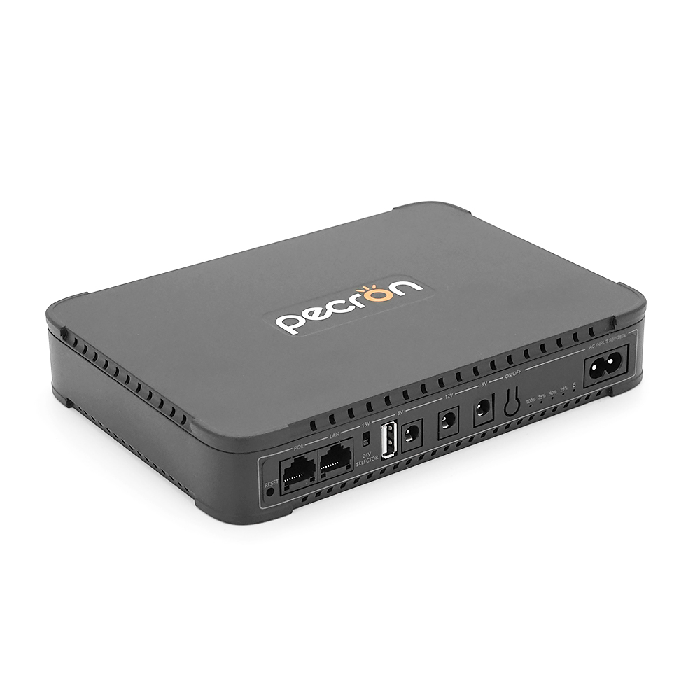 ИБП для роутера Pecron D77, 36W 76.96Wh, Output: USB 5V 2.6A Max, 9V 2A Max / 12V 2A Max / 5V2.6AMax / 15V or 24V POE, 199.6*144.6*34.6mm, 700g, Black, BOX