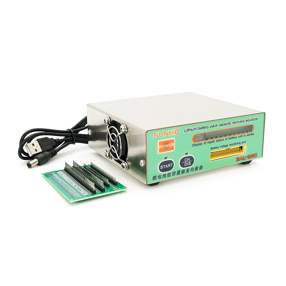 Балансир активный Sunkko BAL-520 24S Li-ion 3-20S, 5В, індикатор LЕD, баланс розряд 3В заряд 4,2В, 123×117×44mm, Box