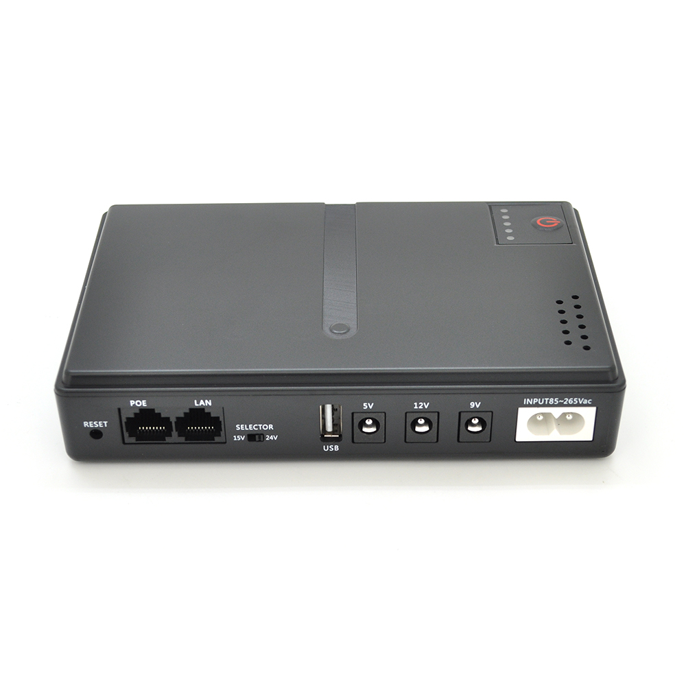 ДБЖ UPS-18W DC1018P YT45454 для роутерів/комутаторів/PON/POE-430, 5//9/12V, 1A, 12800MAh(знімні 4*3200MAh), Black, BOX — Фото 2