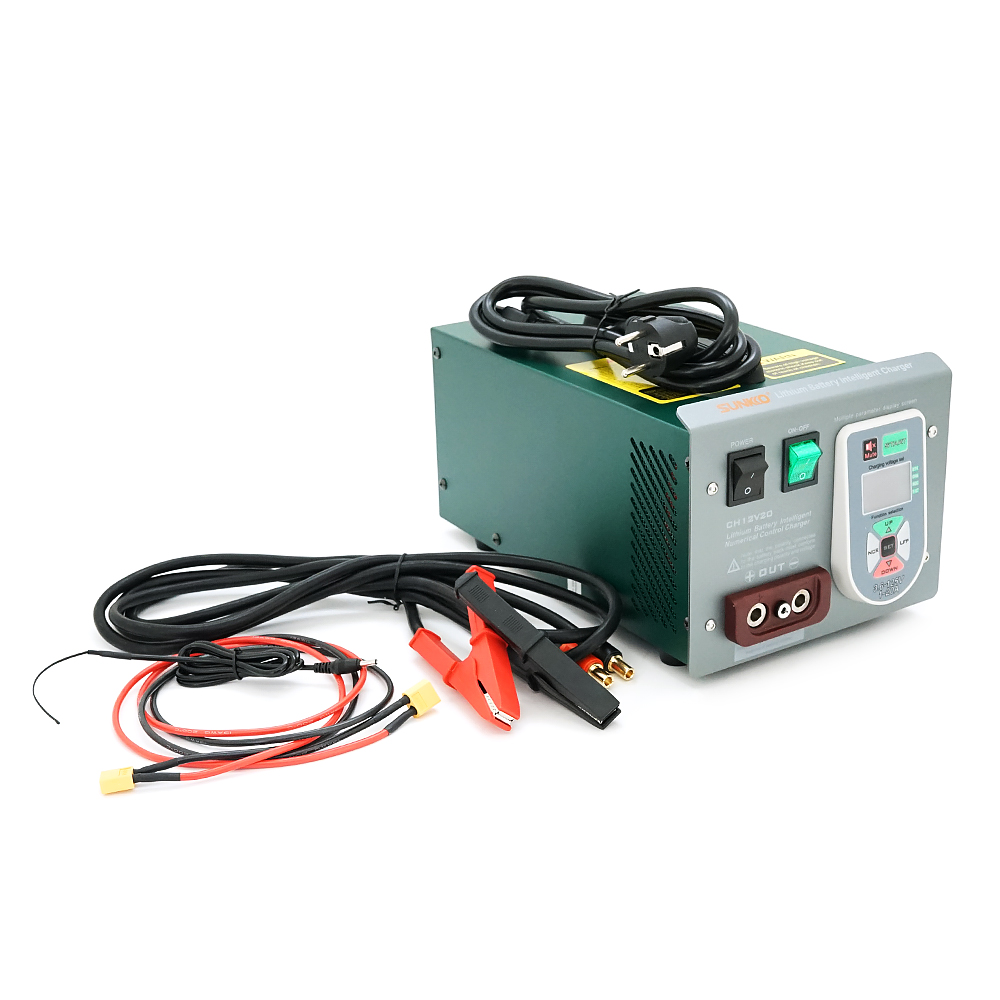 Зарядний пристрій Sunkko CH12V20, Lifepo4, Li-ion 2-32S, 3.6-125V, 20A, 2,5kW.індикатор LCD, аналізатор ємності / напруги,305*196*166mm,4.6kg,Box