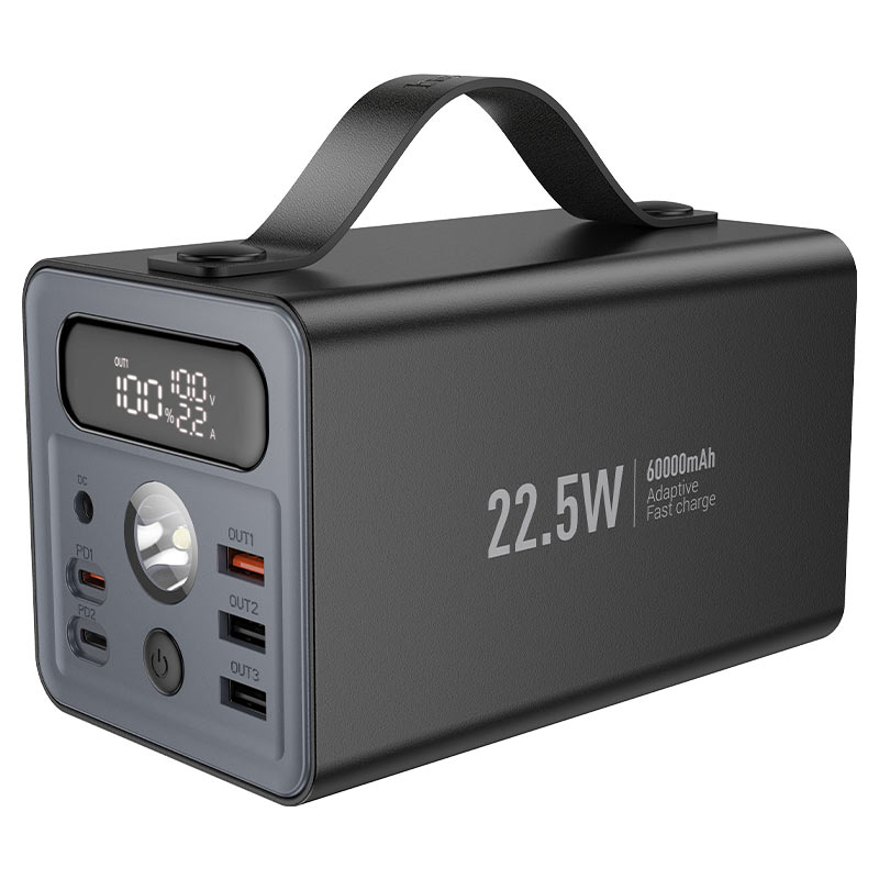 Power Bank HOCO J138 60000mAh, 22.5W+PD 20W, Black, 1.20kg, Black, Box