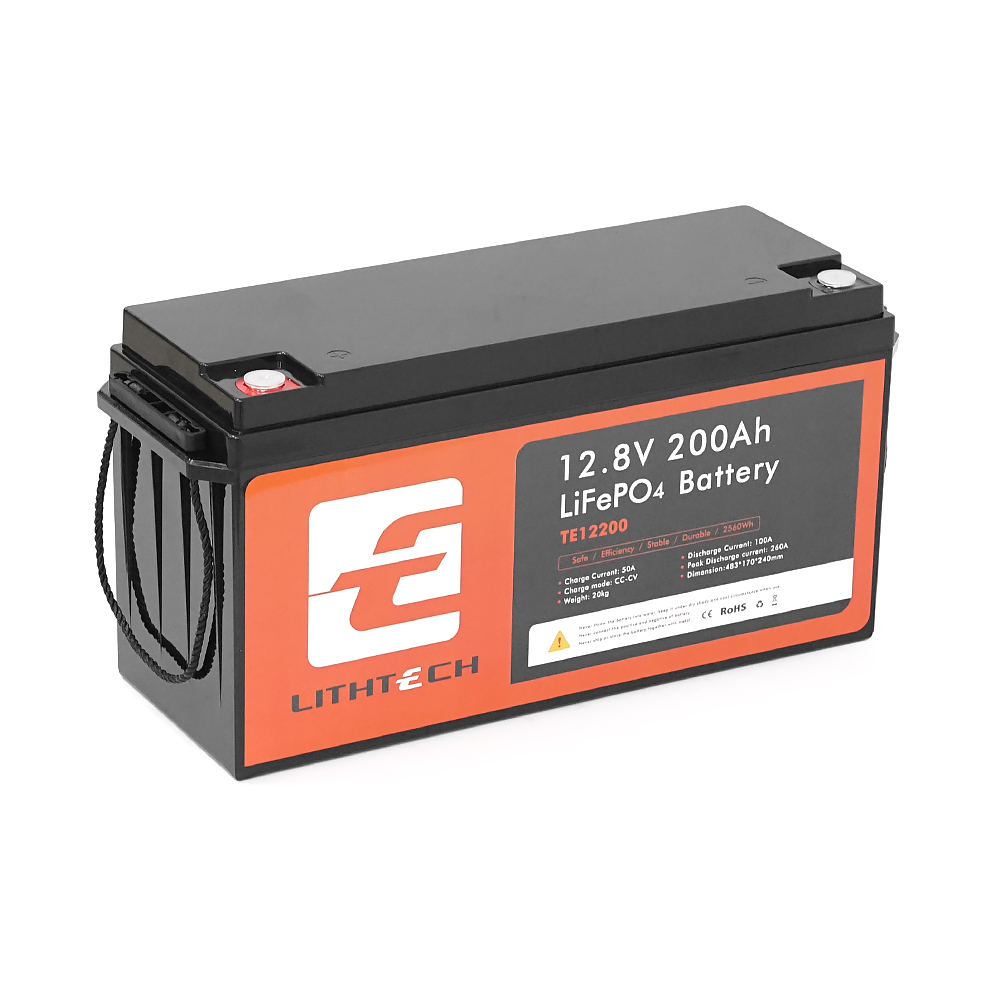 Літієвий акумулятор LITHTECH TE12200B / 12.8 В / 200 А⋅год / LiFePO4