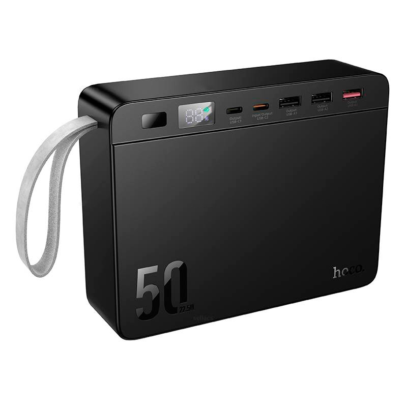 Power Bank HOCO J166 50000mAh, PD20W+22.5W, Black, 1.030kg