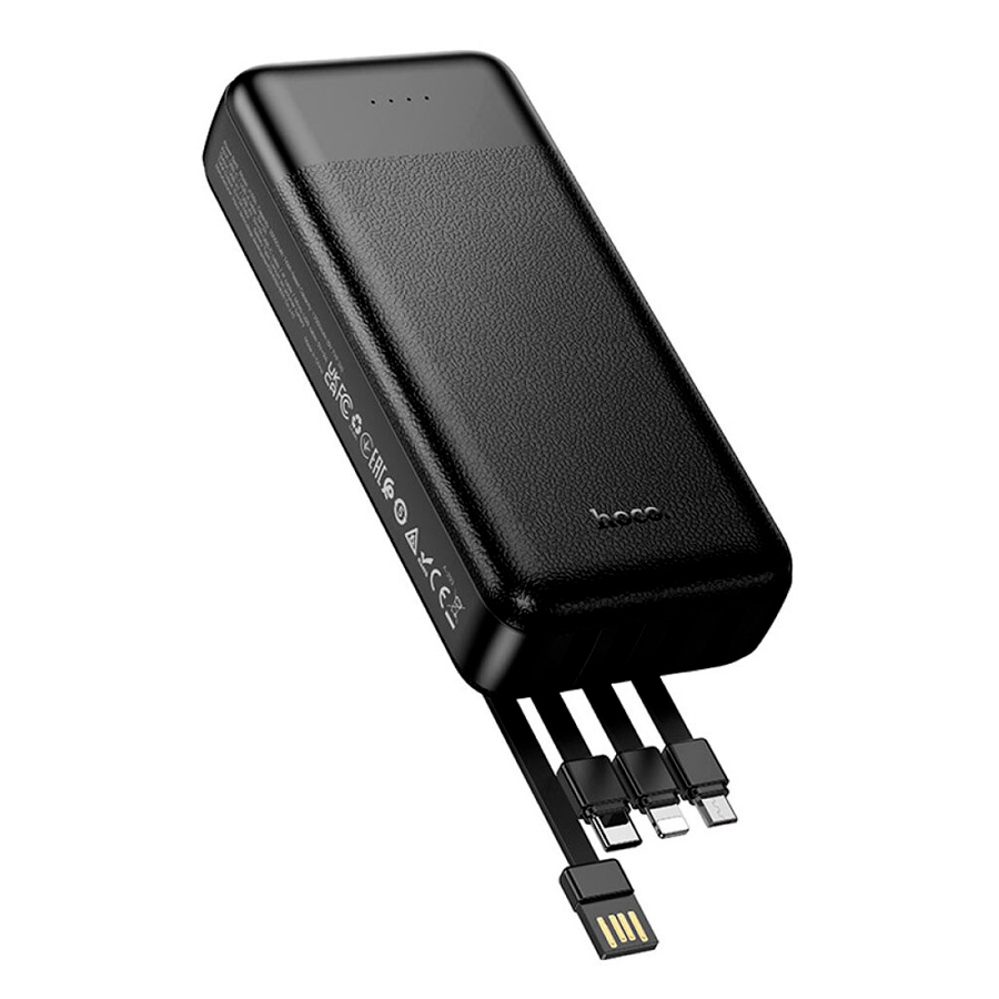 Power Bank HOCO J163A 20000mAh, 4 кабелі, Black, 0.460kg — Фото 2