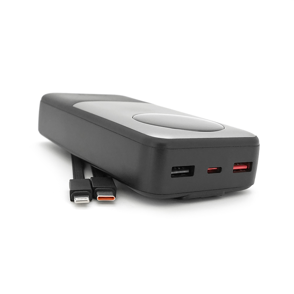 Power bank BETWEEN BTW-P6 20000mAh, 22.5W, 2 кабелі: Type-C+Lighting, Black, 490g, Box — Фото 4