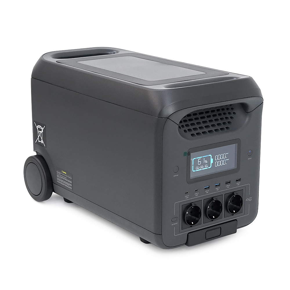 Портативна зарядна станція V-TAC 3000W-EU, 3000W/2560Wh LiFePO₄, MPPT 2x800W max, 2xDC5521-12V-3A, Anderson-12V-30A, CarPort-12V-10A, 3xAC2 2xUSB-C-140W, Wi-Fi, charge 1.6 h, 303*343*536 мм, 34kg — Фото 6