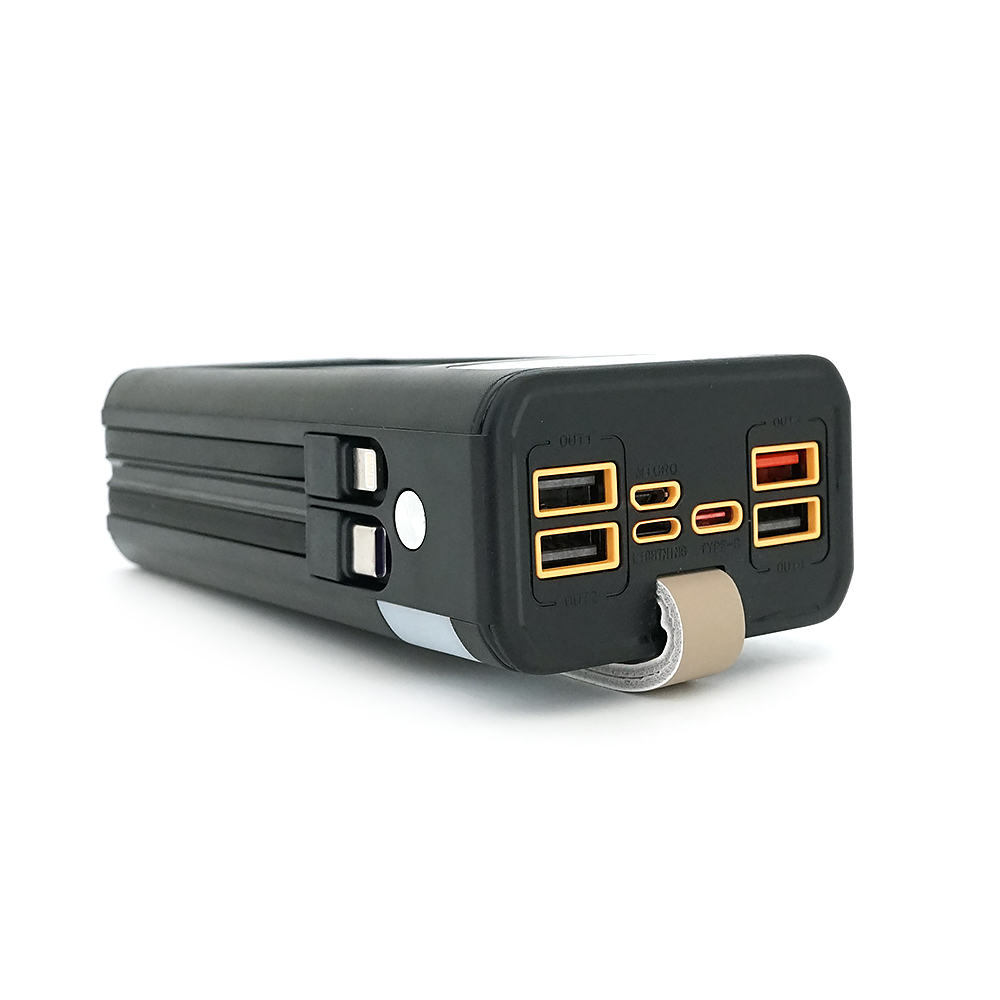 Powerbank 7GO GPW-09 30000mAh, Solar, 22.5W, Li-pol, LCD Display, Вхід:Type-C, Виходи: 2xUSB Type-C, 4xUSB Type-A, кабелю T-C/Ligh, 0,70, Black, Box — Фото 5
