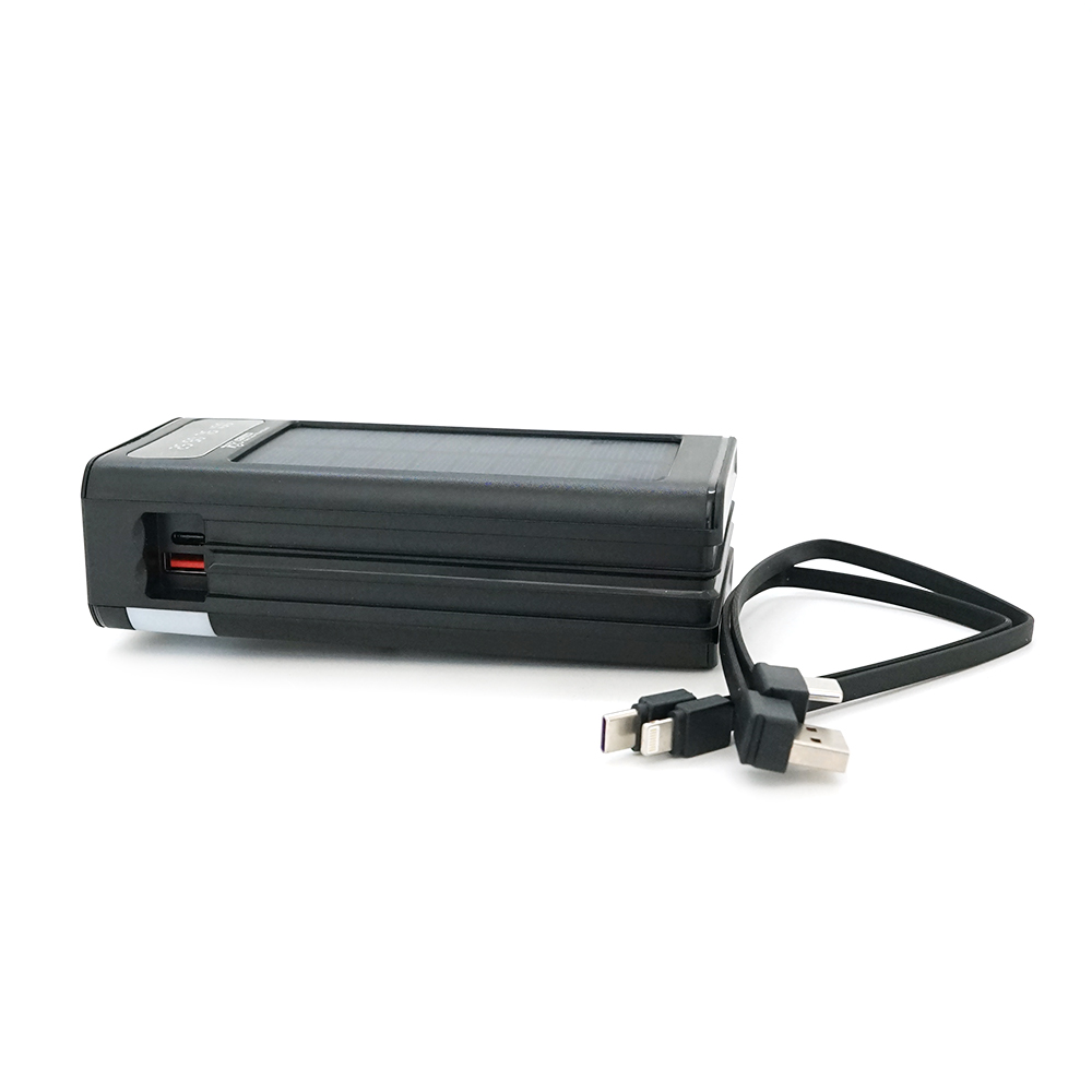 Powerbank 7GO GPW-09 30000mAh, Solar, 22.5W, Li-pol, LCD Display, Вхід:Type-C, Виходи: 2xUSB Type-C, 4xUSB Type-A, кабелю T-C/Ligh, 0,70, Black, Box — Фото 6