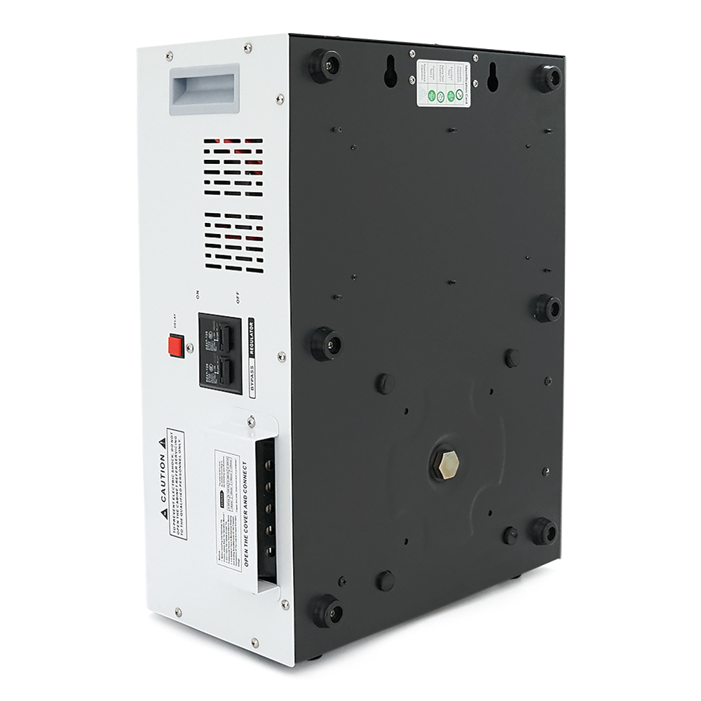Стабілізатор напруги Europower ESCR-20KW з РК-дисплеєм та тиристорним регулюванням, 20 000 Вт, змінний струм 95-275 В, 50 Гц / 60 Гц, алюміній, ≤50 дБ, вентилятор, коефіцієнт потужності 100 %, 34,3 кг