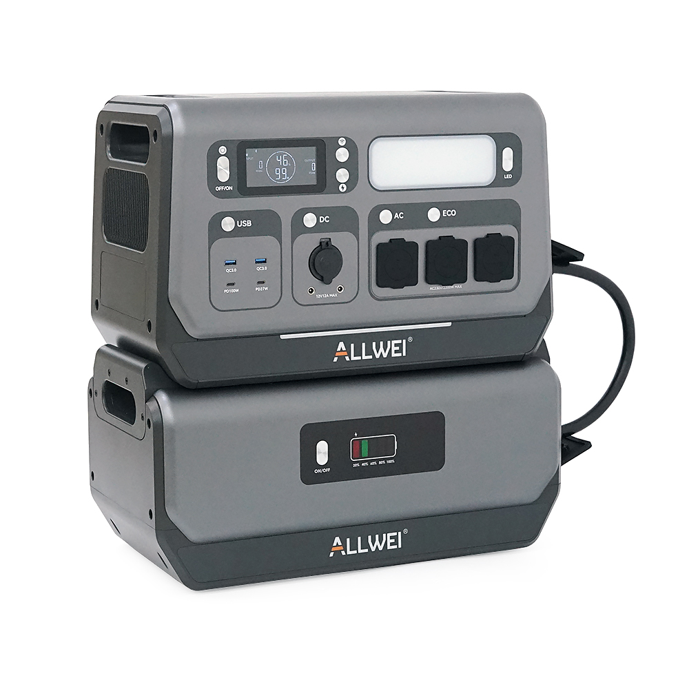 Зарядна станція ALLWEI SGR-PPS2400-2PRO+BAT / 2400 Вт / 4096 Вт⋅год / LiFePO4