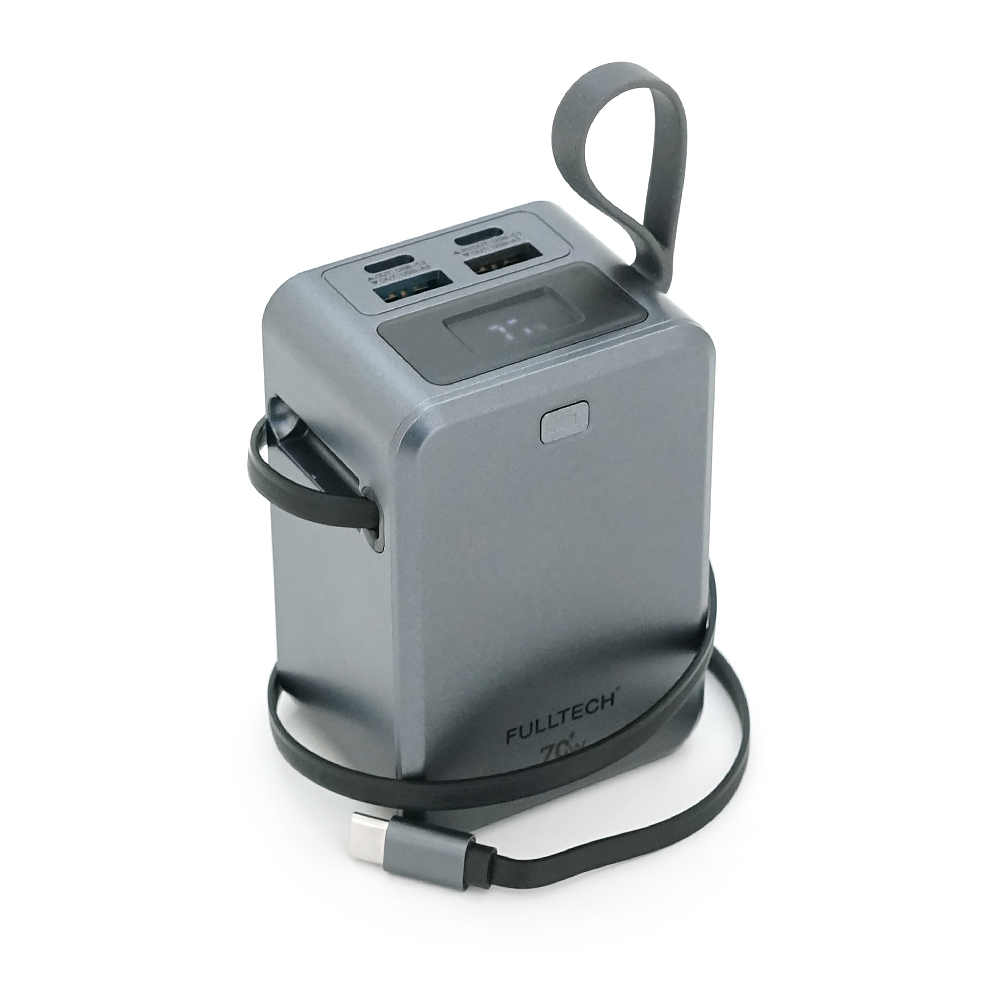 PowerBank FULLTECH FP33 20000mAh, 70W, Input: (Type-C), Output: (USB, 2*Type-C), індикація заряду, 0,430kg, Gray, Box