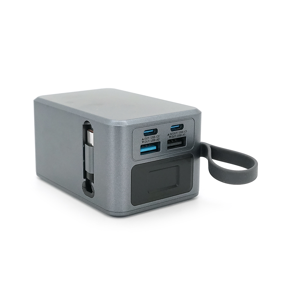 PowerBank FULLTECH FP33 20000mAh, 70W, Input: (Type-C), Output: (USB, 2*Type-C), індикація заряду, 0,430kg, Gray, Box — Фото 3
