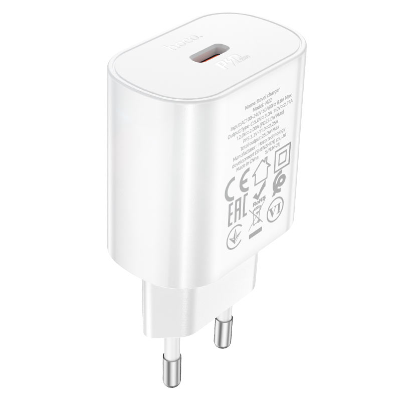 СЗУ HOCO N22, 1xUSB-C, PD25W, White, Box