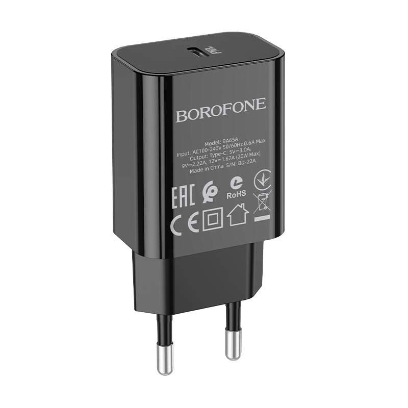 СЗУ BOROFONE BA65A, 1xUSB-C, PD20W, Black, Box