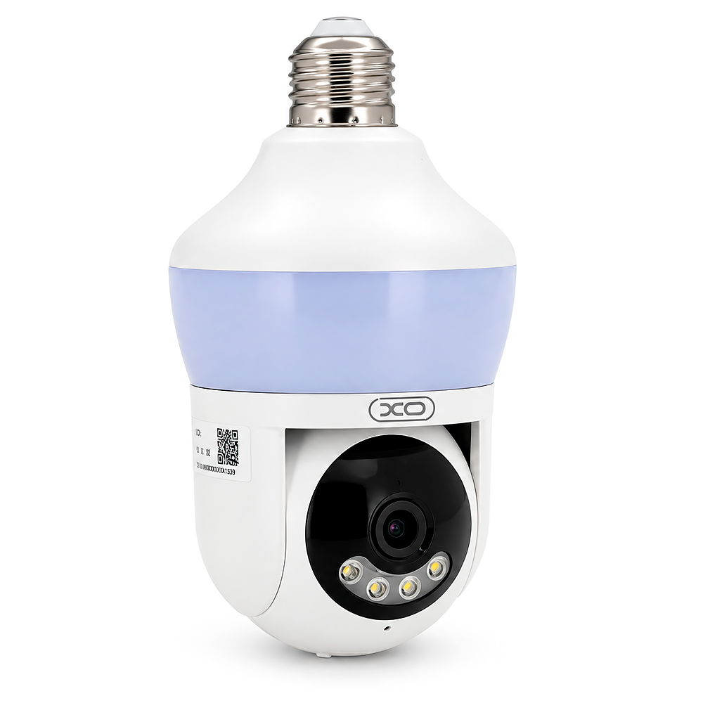 3 Мп поворотна внутрішня відеокамера XO CR14 Pro Magic Bulb 500W Pixel Bluetooth Sightsys H264 4mm, в цоколь Е27