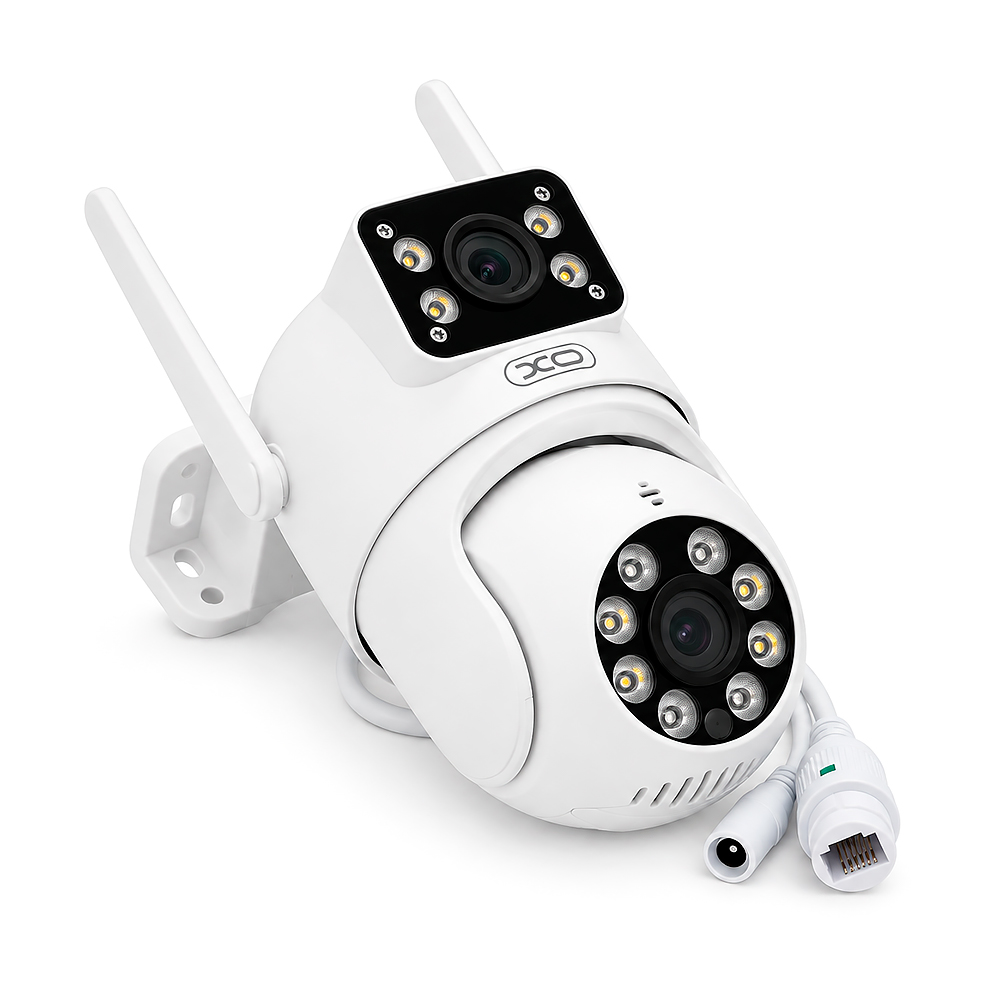 4 Мп поворотна вулична відеокамера XO CR06 Star 400W Pixel WiFi + Bluetooth CareCam, 158×108×108 мм, 364 г