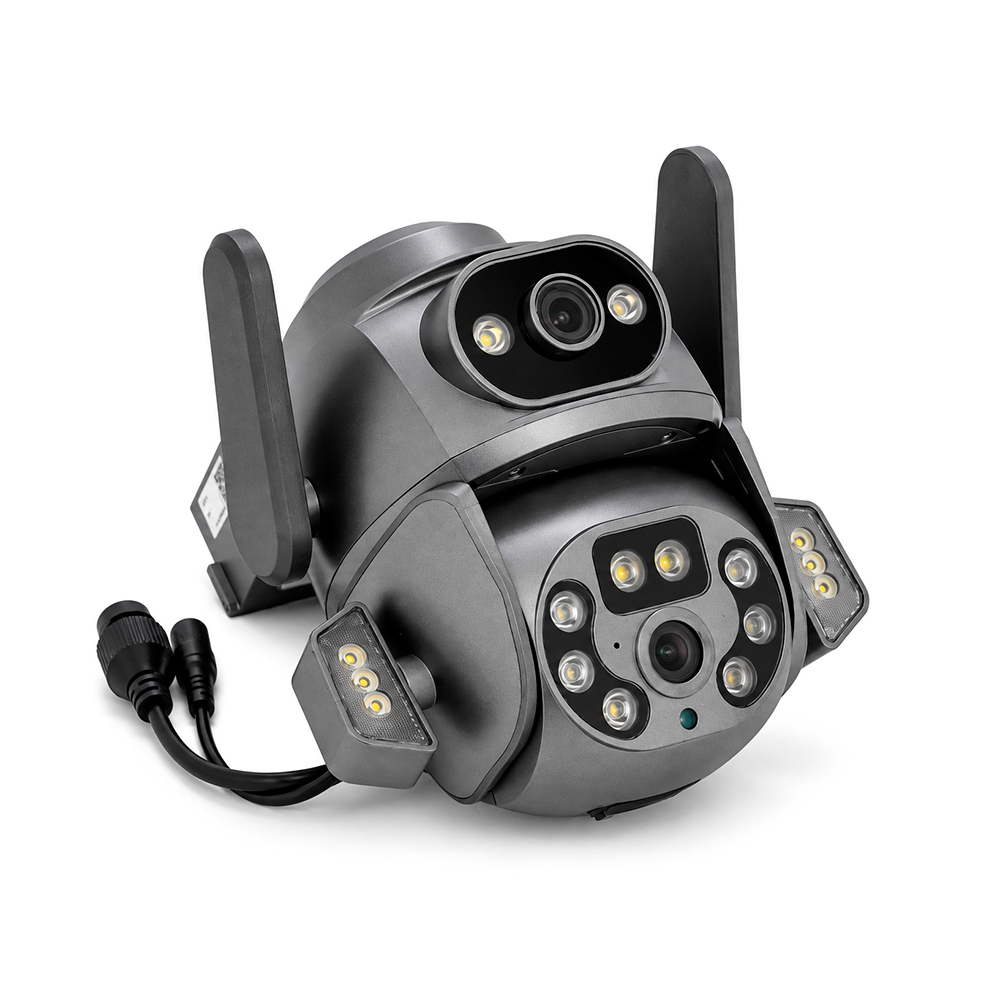 4 Мп поворотна вулична відеокамера XO CR04 EU Robot 400W Pixel Dual Screen Outdoor Dome Camera (2.4G Wireless WiFi) CareCam