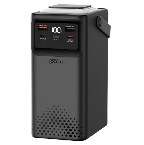 PowerBank XO-PR287 80000mAh Three Inputs and Six Outputs Comes with Four Cables+Lighting Fast Charging Mobile Power, PD20W, QC22.5W, plastic,Black