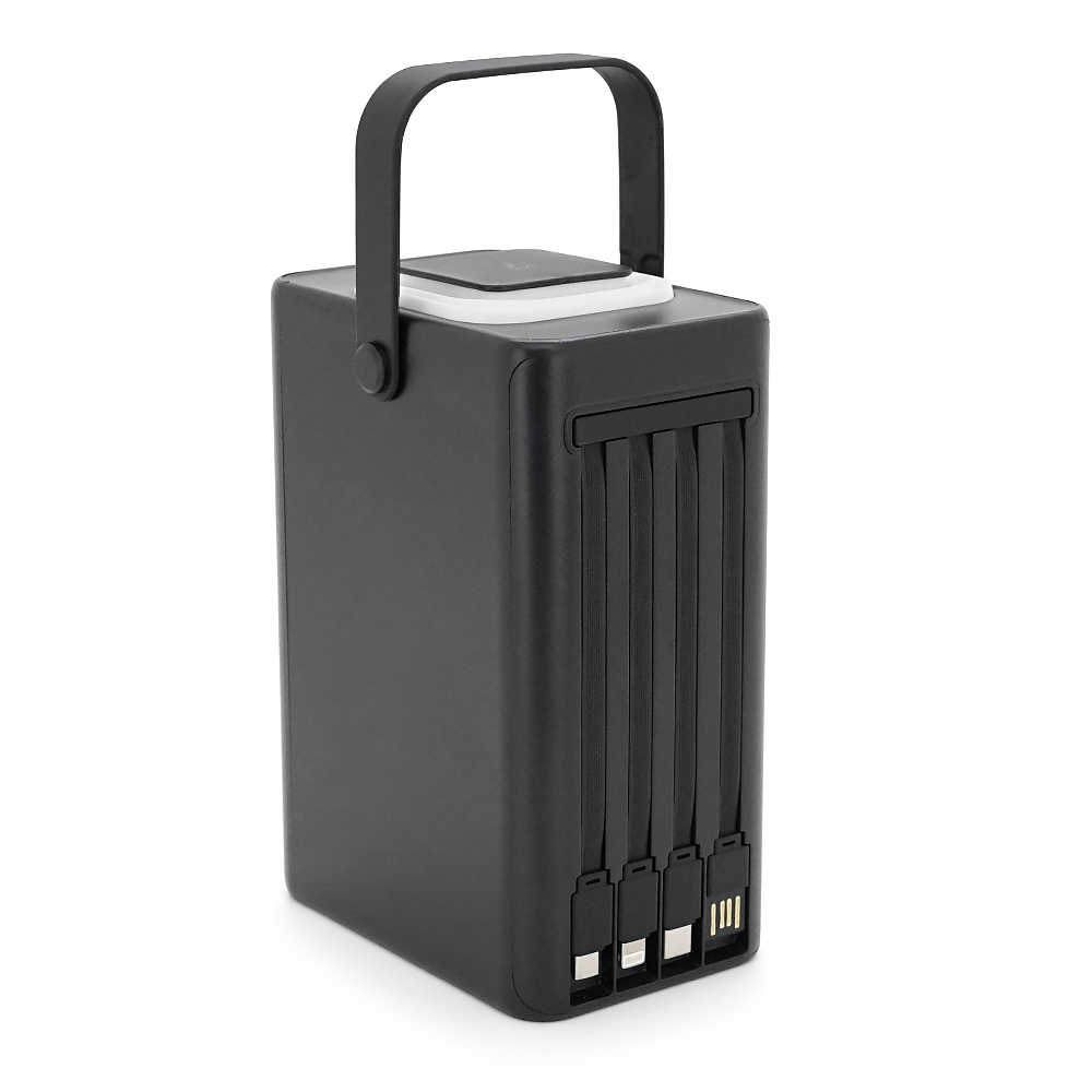 PowerBank XO-PR287 80000mAh Three Inputs and Six Outputs Comes with Four Cables+Lighting Fast Charging Mobile Power, PD20W, QC22.5W, plastic,Black — Фото 4