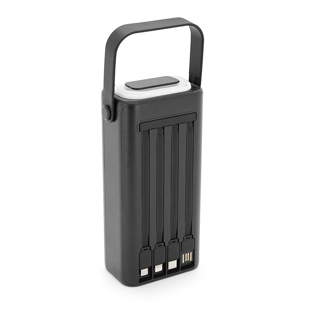 PowerBank XO-PR285 30000mAh Three Inputs and Six Outputs Comes with Four Cables+Lighting Fast Charging Mobile Power, PD20W, QC22.5W, plastic,Black — Фото 4