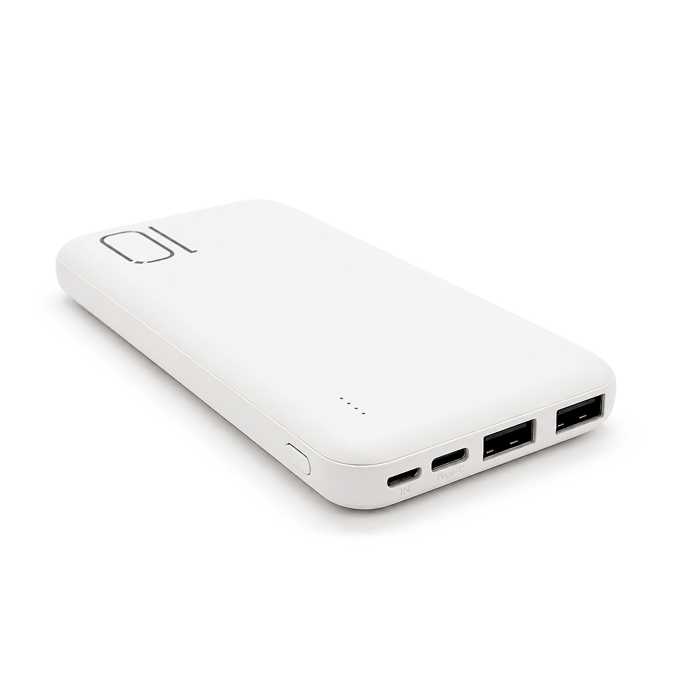 PowerBank XO-PR251 10000mAh Lighted Mobile Power, Input:5V/2.4A(Type-C,MicroUSB),Output: 5V/3А(Type-C,2-USB-А), plastic,White — Фото 3