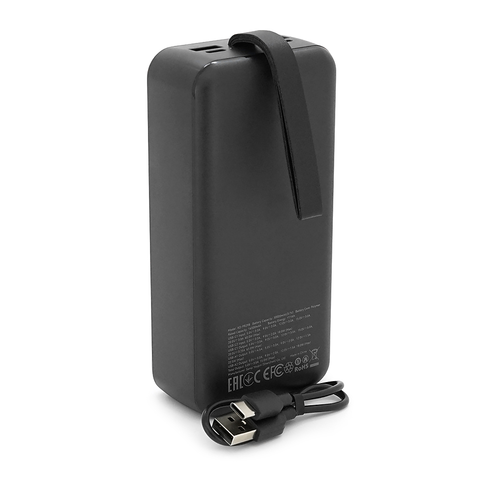 PowerBank XO-PR298 30000mAh Digital Fast Charger, Input:5V-20V/2-3A/60.0W(Max)(Type-C),Output: 5V-20V/2-4,5А(65.0W), 2-USB-С,2- QC22.5W, plastic,Black — Фото 2