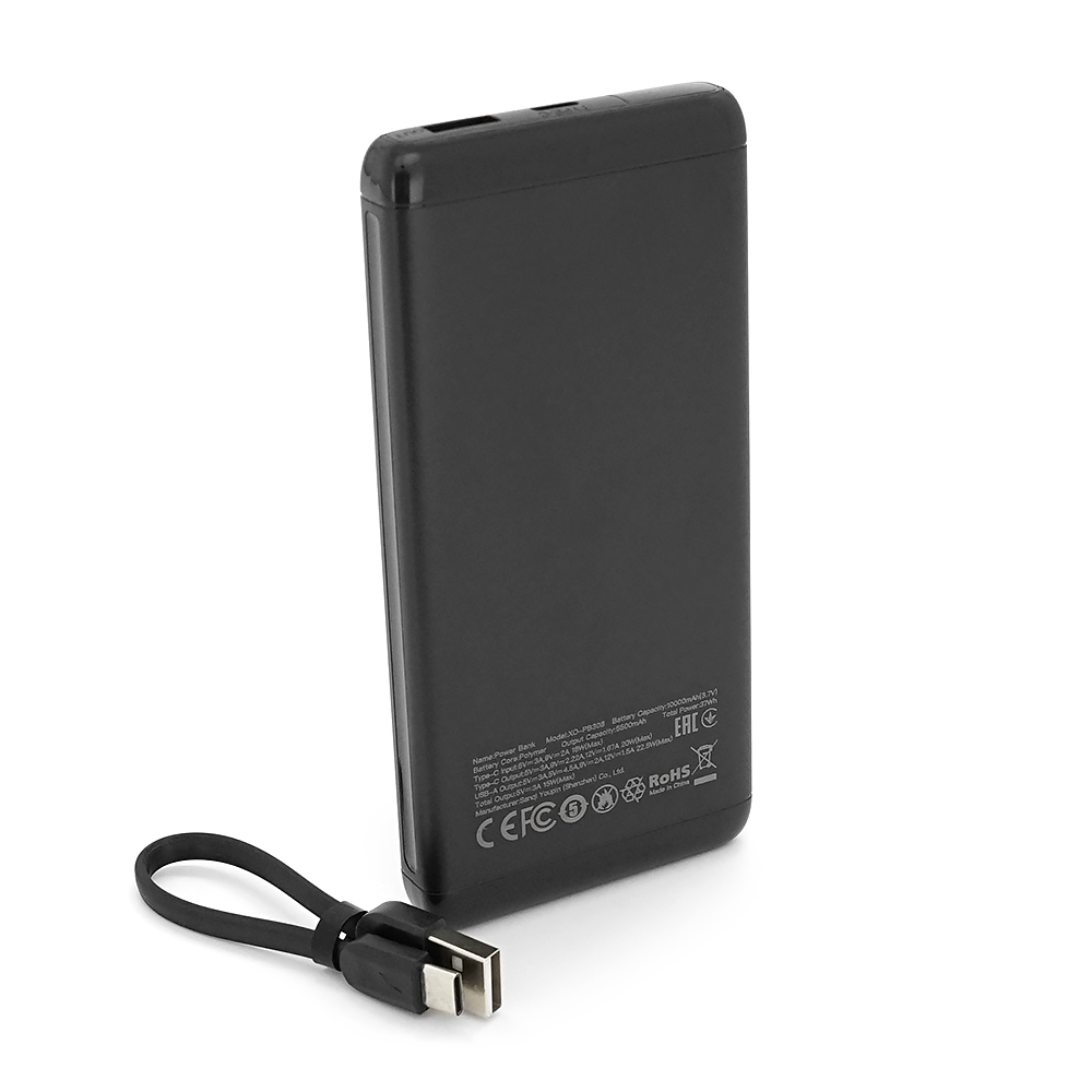 PowerBank XO-PB308 10000mAh Digital Fast Charge, Input:5V-12V/1,5-2,5A/18W(Max)(Type-C),Output: 5V-12V/1,65-5А(22,5W), USB-С, QC22.5W, plastic,Black — Фото 4