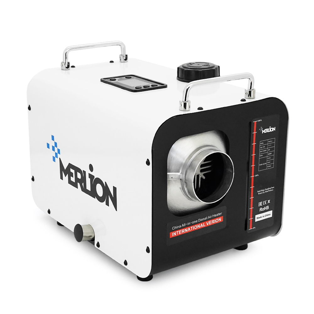 Дизельний обігрівач Merlion ML500WH-1224220, 12/24/220V, 5000W (kVA), alluminium, air vent, white, Box