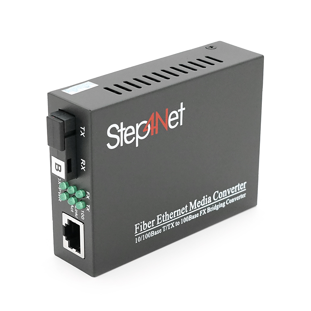 Медіаконвертер Step4Net MC-R-0,1-1SM-1550nm-20-LFP, 1550 WDM одноволоконний Full / Half duplex, SC 20km (0+70°C), + блок живлення 5V 1A