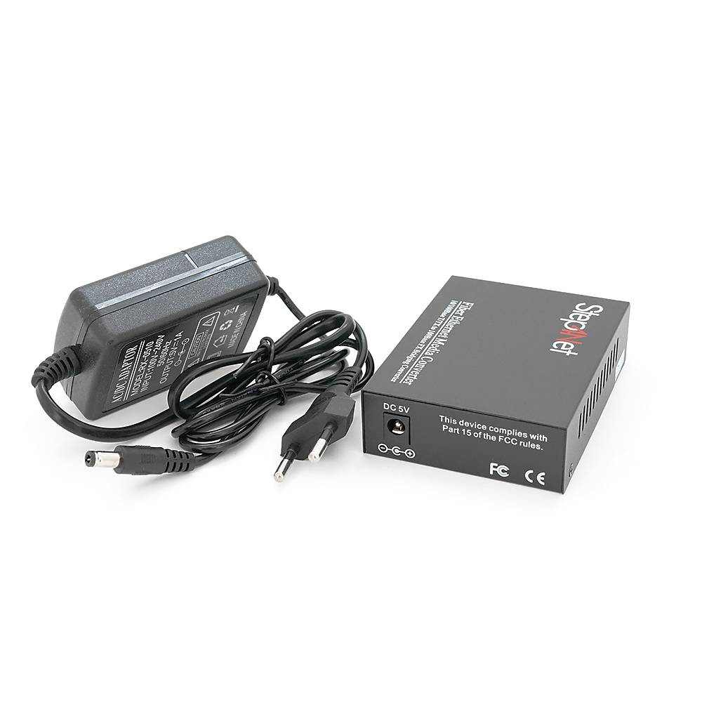 Медіаконвертер Step4Net MC-R-0,1-1SM-1550nm-20-LFP, 1550 WDM одноволоконний Full / Half duplex, SC 20km (0+70°C), + блок живлення 5V 1A