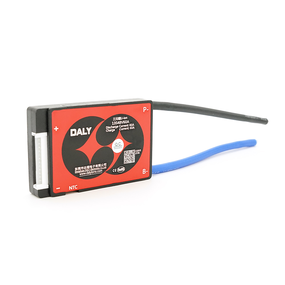 BMS плата Daly 13S48V60A Li-ion 13S. 48V (max.54.6V). Discharge 60A. Charge 60A. Balance 30mA. NTC. Common Port (симетрія)