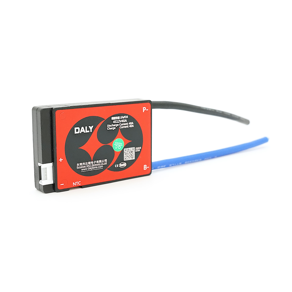 BMS плата Daly LiFePO4 4S. 12V (max.14.6V). Discharge 40A. Charge 40A. Balance. NTC. TEMP control. Common Port (симетрія). 75x48x14мм. Вага: 0.104 кг