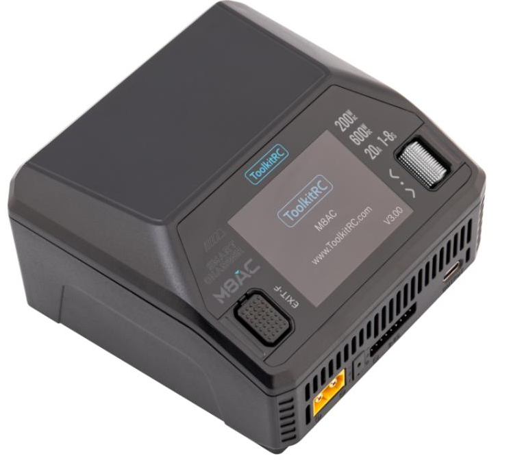 Зарядний пристрій ToolkitRC M8AC TK14000 600Вт, тип АКБ LiPo / LiHV / LiFe / Lilon / LTO-1-8S, 20A*1,2*XT90, OUT-PWM / PPM / SBUS / APS, 108*113*62mm. 0.5kg